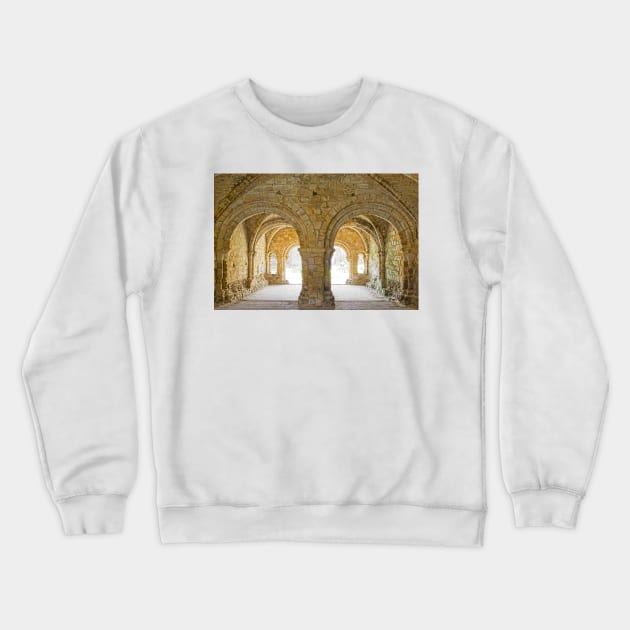 Kirkstall Abbey Cloisters Crewneck Sweatshirt by zglenallen